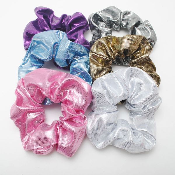 

6 pieces new shiny women hair scrunchies girls elastic hair bands ladies ponytail holders gift accessories
