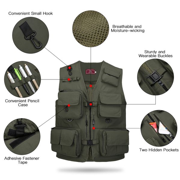 

outdoor sport fishing life vest men breathable swimming life jacket safety waistcoat survival utility vest buoyancy waistcoat