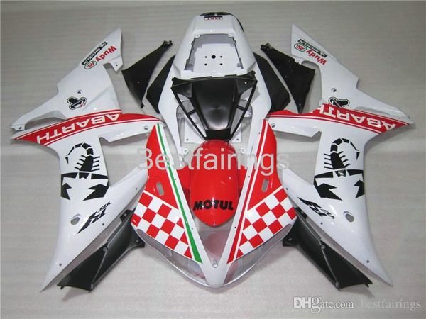 

100 fitment injection molding fairing kit for yamaha r1 2002 2003 red black white fairings yzf r1 02 03 kk89