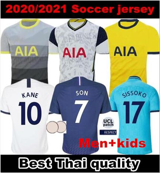 

2020 2021 tottenham kane soccer jerseys bergwijn son ndombele dele lucas custom 20 21 spur men women kids home away third football shirt, Black;yellow