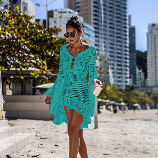 

cover-ups 2021 swimsuit knitwear women's beach sun protection cover up