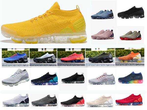 

2018 vamaxpor fk 2.0 women men running shoes knit multi-color zebra team red volt racer blue pink sports sneakers us 5.5-11