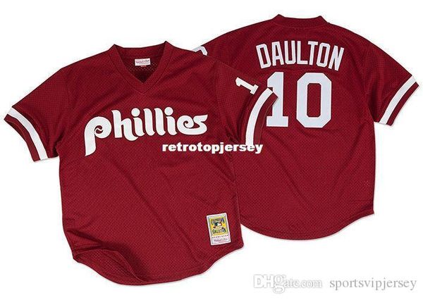 

mitchell & ness philadelphia 10# darren daulton mesh jersey throwbacks mens stitched baseball jerseys, Black;blue