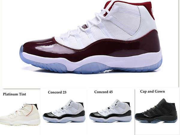 

11s mens Basketball Shoes Concord 45 Platinum Tint Prom Night gym red 11 Bred womens trainers sports sneaker size 5.5-13