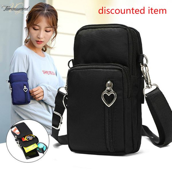 

2020 new practical sports 3 layer phone bag female messenger plain bag mobile phone bag hanging neck coin purse vertical mini
