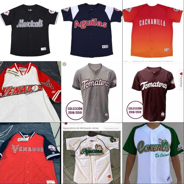 

mexicali jersey cachanilla charros de jalisco aguacateros de michoacan tomateros de culiacan 100% stitched baseball jerseys, Blue;black