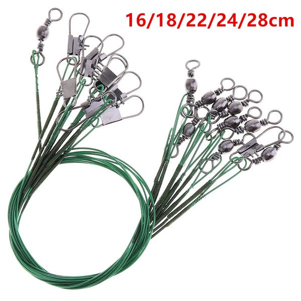 

100pcs/lot 5 sizes mixed 16cm-28cm anti-bite steel wire accessories fishing lines stainless snaps & swivels pesca tackle fs_43