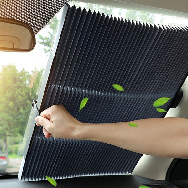 

upgrade car windshield sun shade automatic extension car cover window sunshade uv sun visor protector curtain 46cm/65cm/70cm