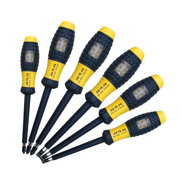 

1pc insulated screwdriver 4x75mm 5x100mm 6x125mm cross slotted cr-v electrician insulated screwdriver test pencil