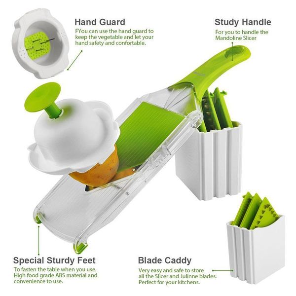 

eco-friendly mandoline slicer vegetables cutter with 4 stainless steel blade carrot grater onion dicer slicer kitchen accessories