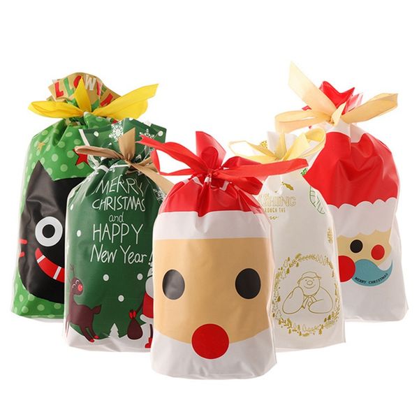 

50pcs merry christmas gift bags santa claus xmas tree packing bags happy new year christmas candy navidad