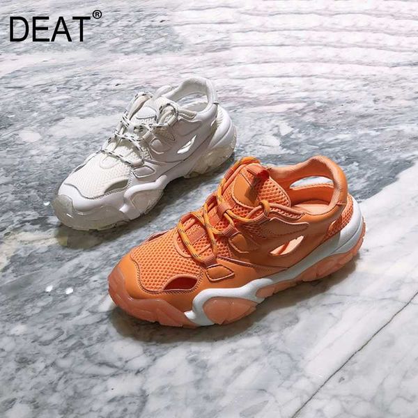 

deat] 2020 round toe lace-up hollow out single shoes transparent jelly bottom sneaker shoes women new spring autumn tide 10h227, Black