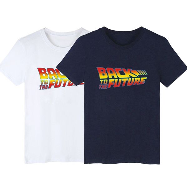 

mens designer t shirts 100% cotton summer back to the future printed casual streetwear t shirt crew neck short sleeve s-3xl, White;black