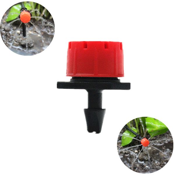 

100pcs 8hole adjustable red dripper greenhouse drip irrigation agricultural watering micro-sprinkler connected 1/4"microtube