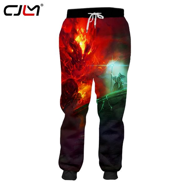

cjlm harem pants men new lord of the rings 3d trousers print lord of the rings hip hop large size costuming male autumn trousers, Black