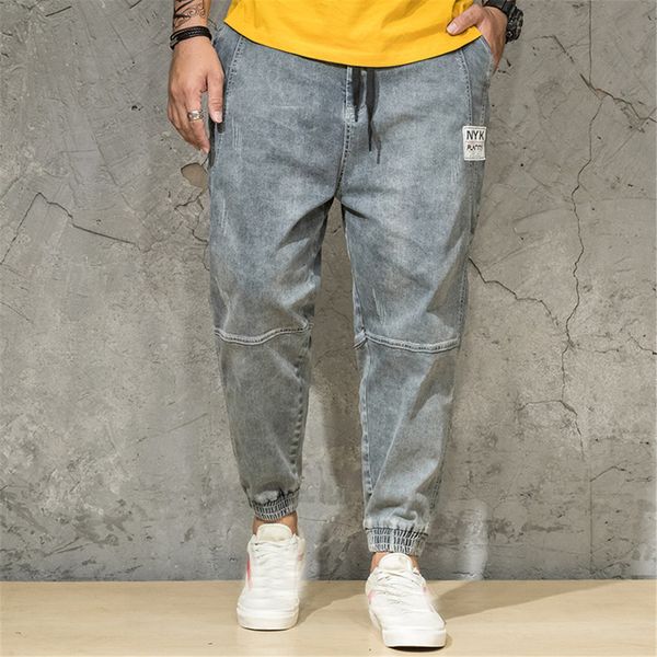 

men summer solid loose comfortable pants casual long skate board stright fashion pocket plus size jeans 10, Blue