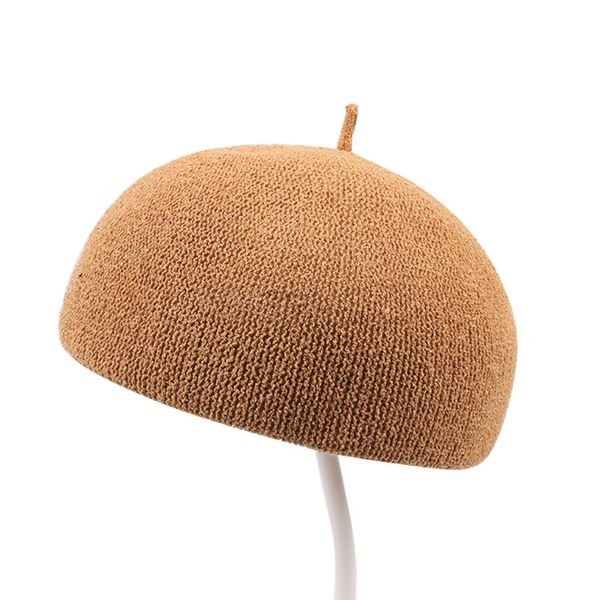 

summer new cotton and linen sun hat women casual elegant ladies beret hat french style fashionable bone tocas painter, Blue;gray