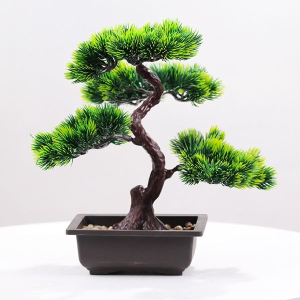 

fake bonsai artificial plant small tree pot plants guest-greeting pine tree plant arrangement home ornament office decor 2019