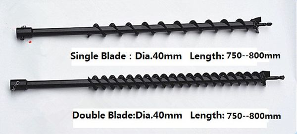 

40mm 800mm long single double earth drill bit,auger bits,drill bits for gasoline engine electric hammer with sds adapter