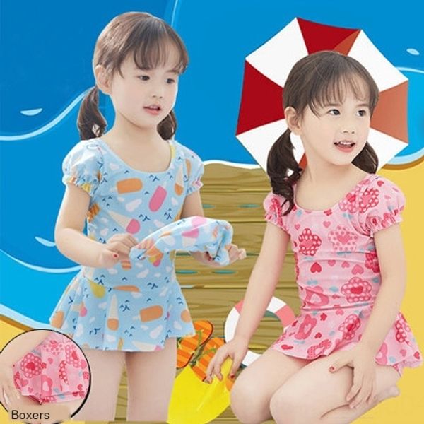 

20192 girl's children's 3 girl's baby 4 infant's 5-piece boxer pants 6 for 7 years swimming swimming swimsuit swimsuit o, White;black