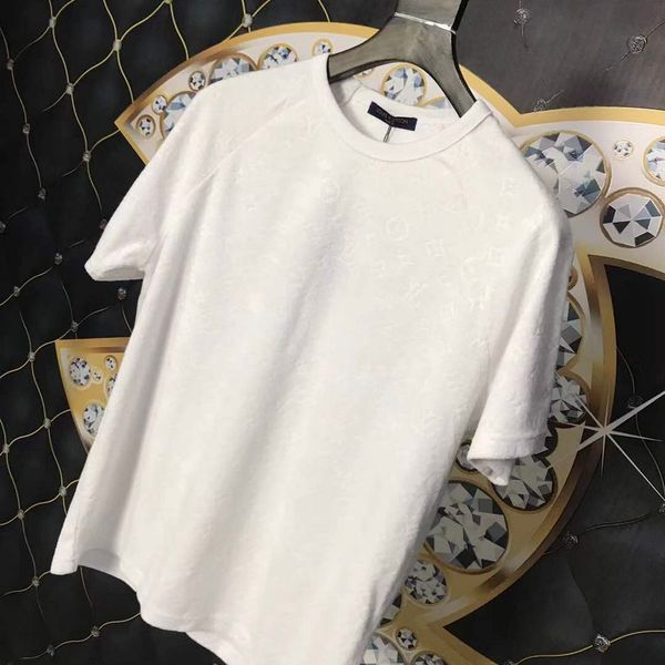 

France luxury men de igner t hirt brand ummer treet wear fa hion men vertical cartoon old flower jacquard de igner t hirt