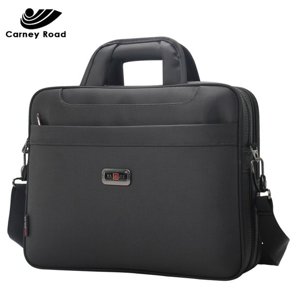 

brand business men's briefcase waterproof oxford 14 inch lapbag men office shoulder bag bolsa maleta