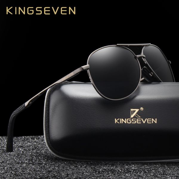 

kingseven бренд мода мужская uv400 поляризованные солнцезащитные очки мужчины вождения щит очки солнцезащитные очки oculos gafas n7013 y2004, White;black