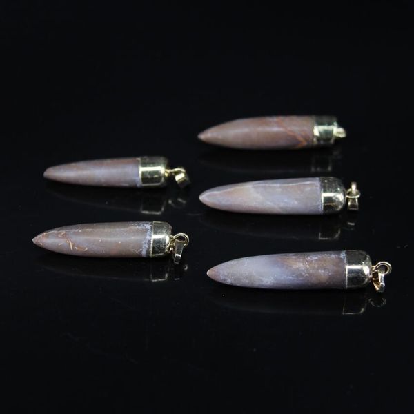 

5pcs/lot,sea urchin shell bullet stick pendant,rough sea urchin gold point pendant beads necklace jewelry crafts making, Silver