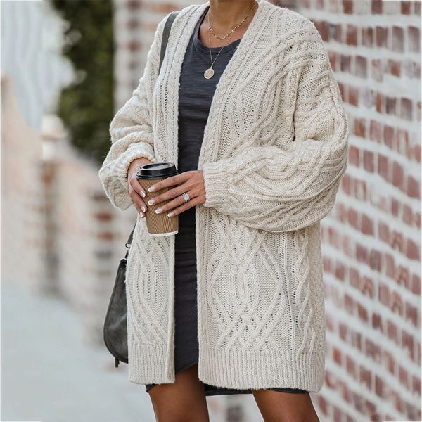 

women's knits & tees cardigan knitting loose coat plus size sweater woman, White