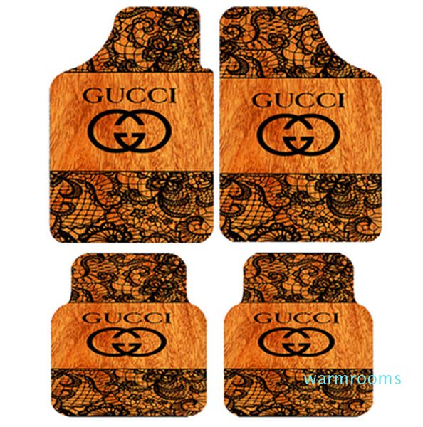 

Имитация древесины зерна печати ковер 4шт наборы для автомобиля кружева печати письмо коврик модный бренд высокое качество автомобиля ковер