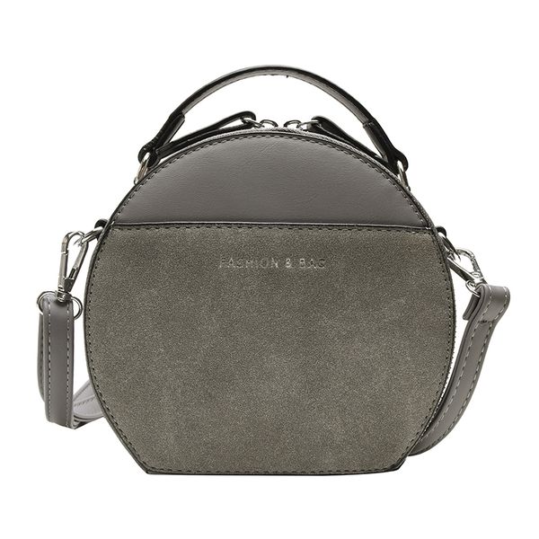 

vintage scrub leather round designer crossbody bag for women 2019 pu leather shoulder bags ladies small handbags mini tote bag t200428