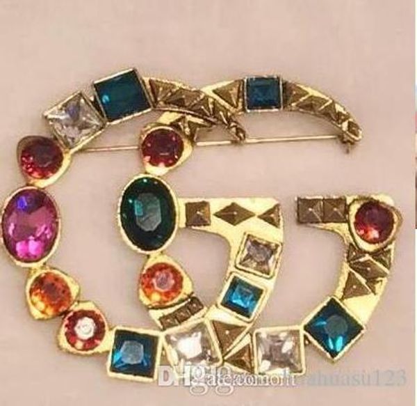 

марка брошь rhinestone известного дизайнера костюм pin отворот для женщин вспомогательного оборудования ювелирных изделий с fast shipping665, Gray