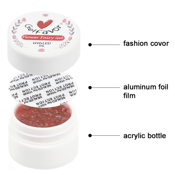 

new 1 pcs nail polish gel diy art portable dried flowers long lasting non-toxic makeup