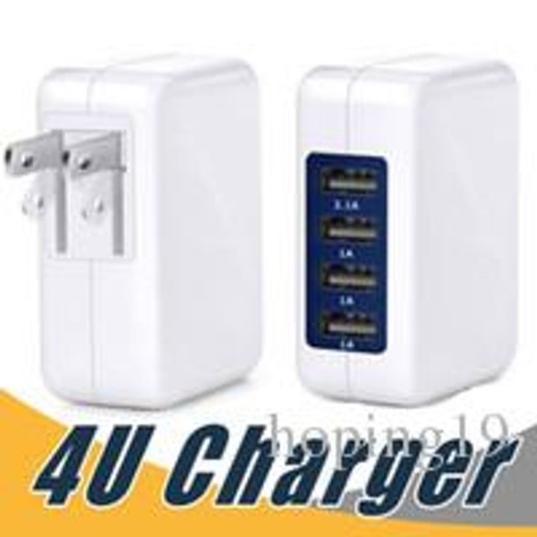 

4 port usb wall charger high speed portable travel charger power adapter with folding plug for samsung android phone