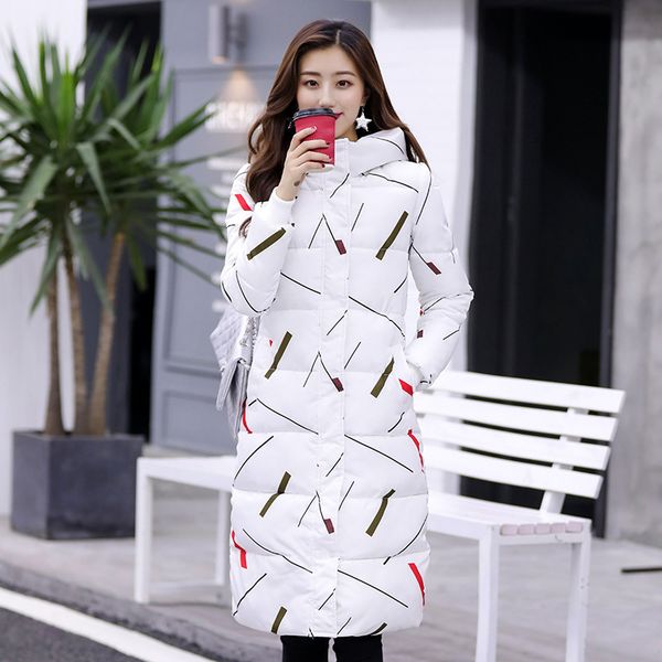 

2019 extended knee thickened large korean printed cold-proof cotton-padded garment