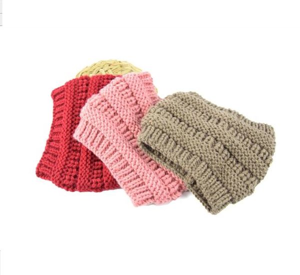 Warmer Häkel-Headwrap für Mädchen, Pferdeschwanz-Beanie-Hüte, Winter-Herbst-warmer Strick-Stirnband, Haarbänder, Haar-Accessoires, Kopfbedeckung, Turban