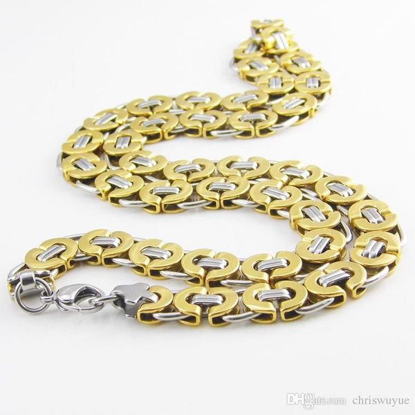 

6/8/11mm width byzantine stainless steel necklace mens boys chain necklace gold tone fashion men jewelry nn12, Silver