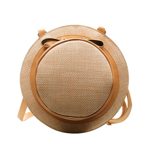 

fashion ladies hat braided bow beach zipper shoulder bag floral pattern type backpack straw main material present apr 27