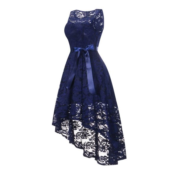 

Sleeveless High/Low O-Neck -Length Bow Lace long party dress bridesmaid dresses woman dresses for party and wedding
