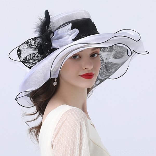 

elegant flat wind flower flat casual decorative hat big eye hat, Blue;gray