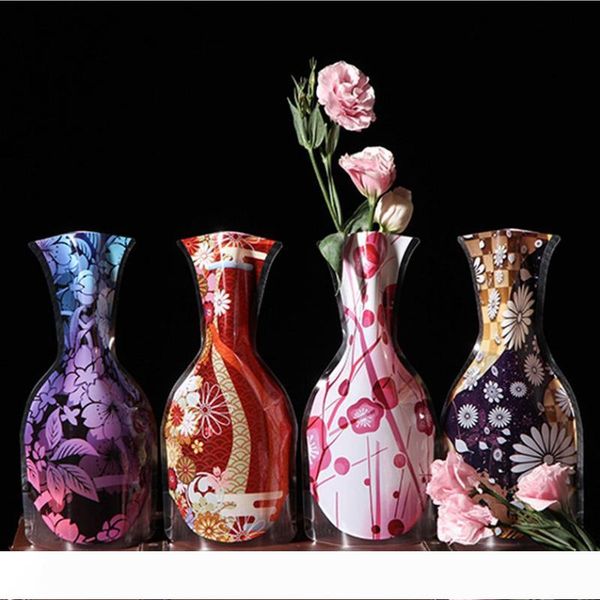 

8 styles eco-friendly foldable folding flower clear pvc vase home wedding party creative household novelty items home