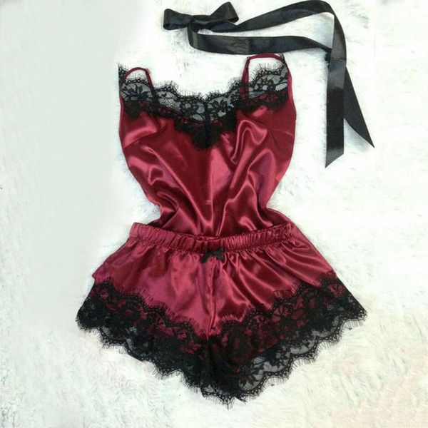 

2pcs lingerie bra set new women's heart print lace satin underwear bow shorts set women sleepwear brief lingerie sets, Gray
