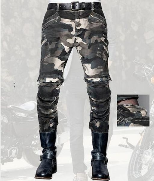 

fashion casual uglybros jeans motorcycle pants camouflage outdoor tactical pants protection motorcycle riders jeans, Black;blue