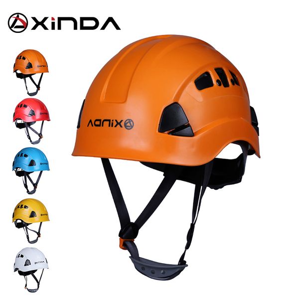 

xinda professional mountaineer rock climbing helmet safety protect outdoor camping & hiking riding helmet survival kit