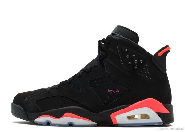 

6 og классический черный инфракрасный низкий хром 3m мужчины женщины баскетбольная обувь кроссовки og заводская качественная версия