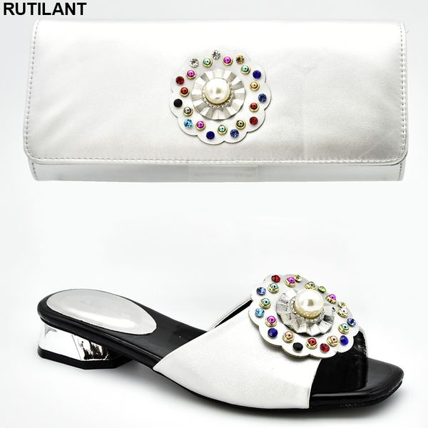 

new arrival rhinestone women wedding shoes and bag set decorated with rhinestone women party shoes and bags to match set italy, Black