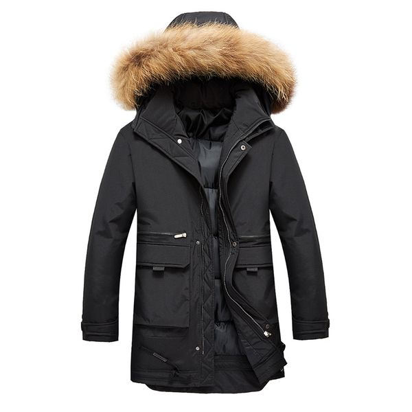 

thick warm parka men new winter hooded jacket outdoor clothing male long coat fashion windbreaker overcoat asian size m- 4xl, Black