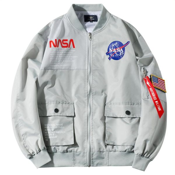 

новый nasa flight pilot мужские дизайнерские куртки повседневная куртка-бомбер ma1 осень письмо печатная ветровка мужская верхняя одежда, Black;brown
