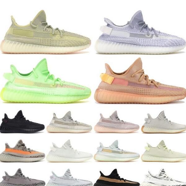 

2020 kanye west static running shoes new israfil cinder desert sage earth tail light zebra womens mens trainers sport sneakers size us 13