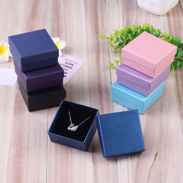 

[ddisplay]7.3*7.3*3.5cm lennie pattern jewelry box birthday gift necklace case earring studs storage box ring box pendant jewelry display, Black;white